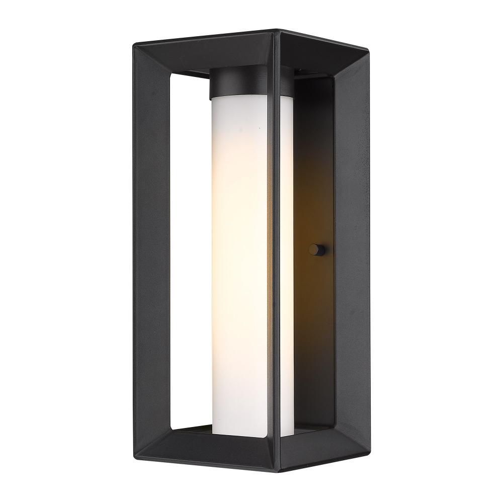 Smyth Outdoor Medium Wall Sconce in Natural Black with Opal Glass