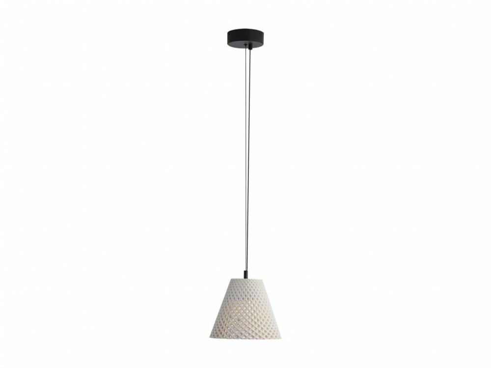 Clarus 10&#34; LED Pendant in White Sandstone Cement