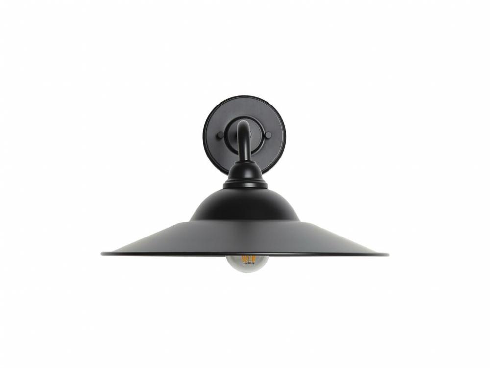 Croma 15&#34; Wall Sconce - Outdoor in Matte Black with Matte Black Shade