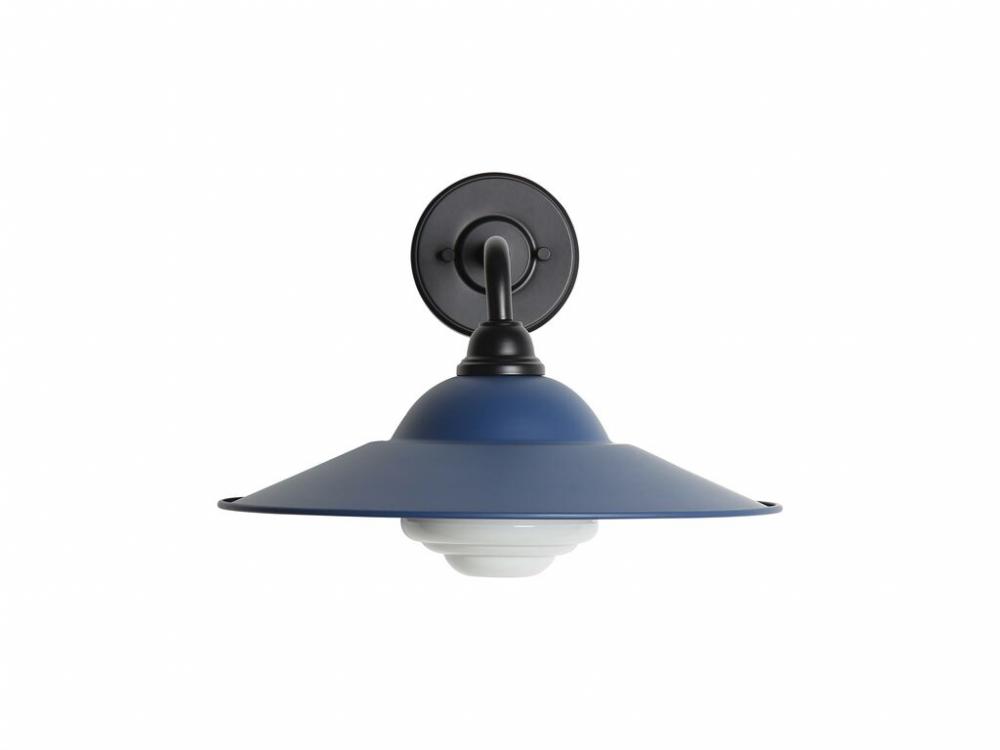 Croma 15&#34; Wall Sconce - Outdoor in Matte Black with Matte Blue Shade