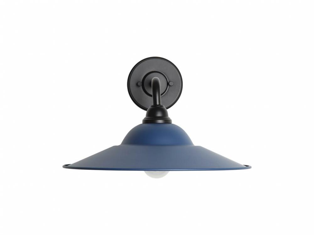 Croma 15&#34; Wall Sconce - Outdoor in Matte Black with Matte Blue Shade