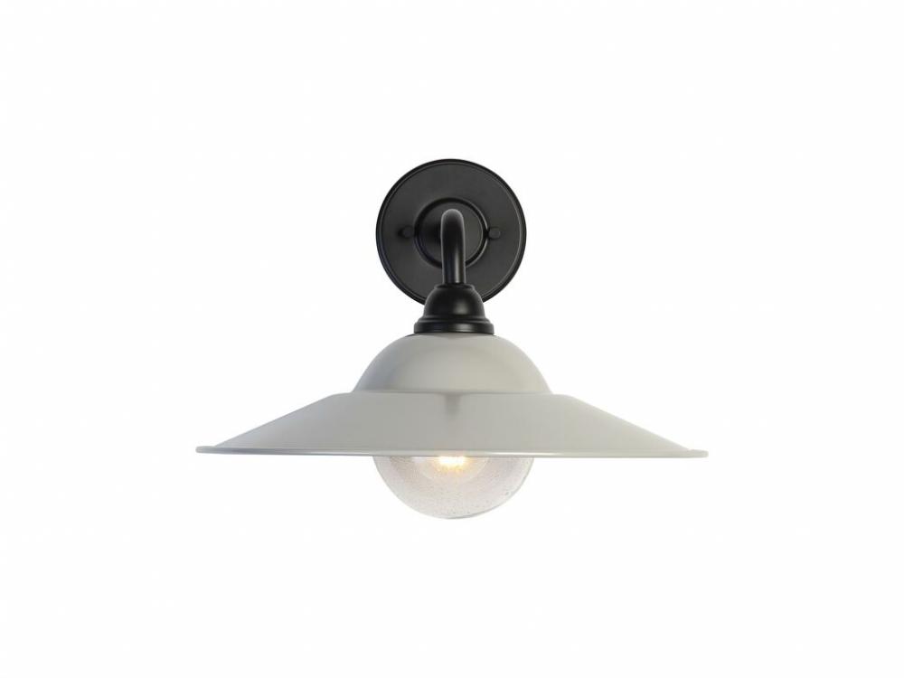 Croma 15&#34; Wall Sconce - Outdoor in Matte Black with Matte Gray Shade