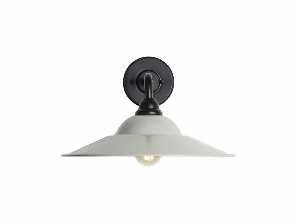 Croma 15&#34; Wall Sconce - Outdoor in Matte Black with Matte Gray Shade