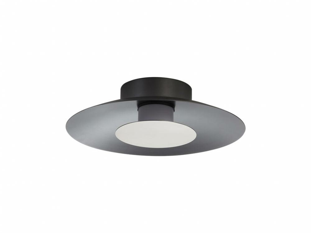Luma LED Flush Mount - 12&#34; in Graphite with Sand Nickel Shade