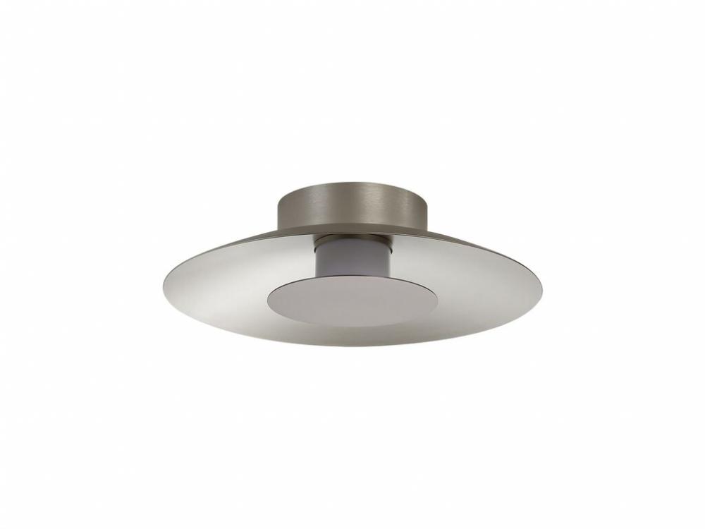 Luma LED Flush Mount - 12&#34; in Sand Nickel with Coffee Silver Shade