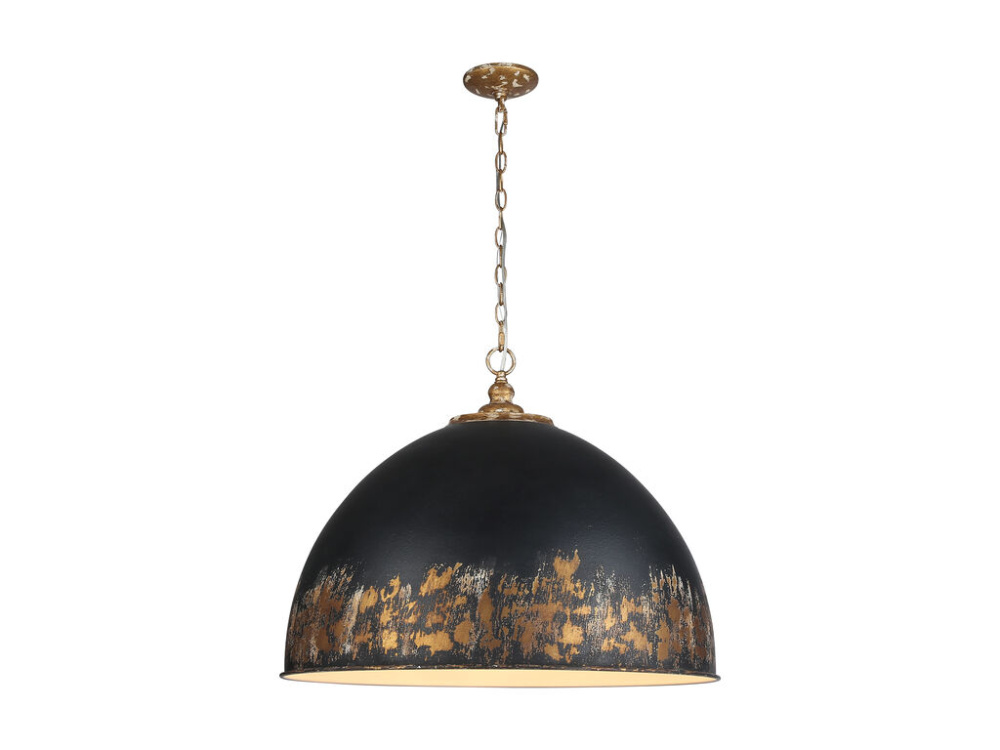 Alison 8-Light Pendant in Vintage Gold with Weathered Black Iron