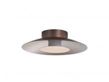 Golden 6400-FM12 CS-FRG - Luma LED Flush Mount - 12" in Coffee Silver with French Gold Shade