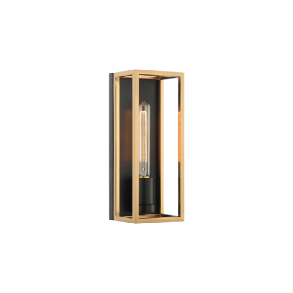 Shadowbox Black + Aged Gold Brass Wall Sconce