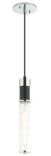 Matteo Lighting C61201MBCH - Tubo Matte Black + Chrome Pendant