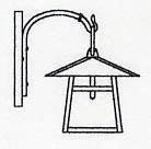 Arroyo Craftsman CB-8HCS-P - 8" carmel wall mount with hillcrest overlay