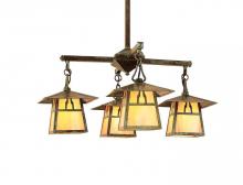 Arroyo Craftsman CCH-8/4TCR-S - 8" carmel 4 light chandelier with t-bar overlay