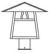 Arroyo Craftsman CP-12HAM-BK - 12" carmel post mount with hillcrest overlay