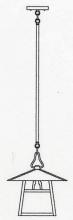 Arroyo Craftsman CSH-12HAM-RC - 12" carmel stem hung pendant with hillcrest overlay