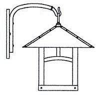Arroyo Craftsman EB-16TGW-BZ - 16" evergreen wall mount with t-bar overlay
