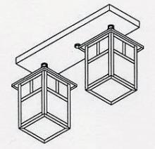 Arroyo Craftsman MCM-5/2TCR-BZ - 5" mission 2 light ceiling mount with T-bar overlay
