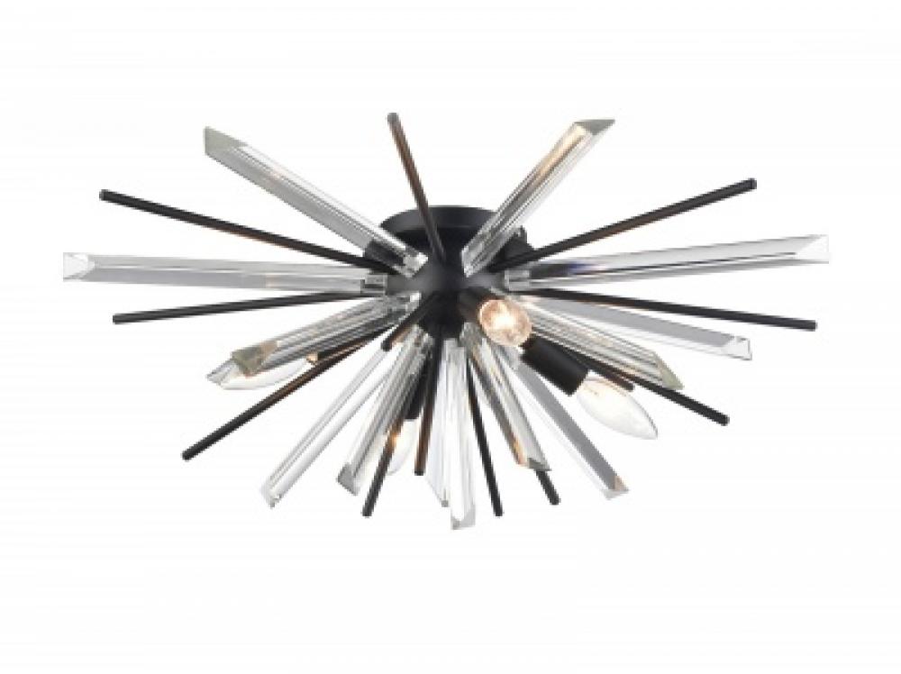 Palisades Ave. Metal And Crystal Flush Sconce