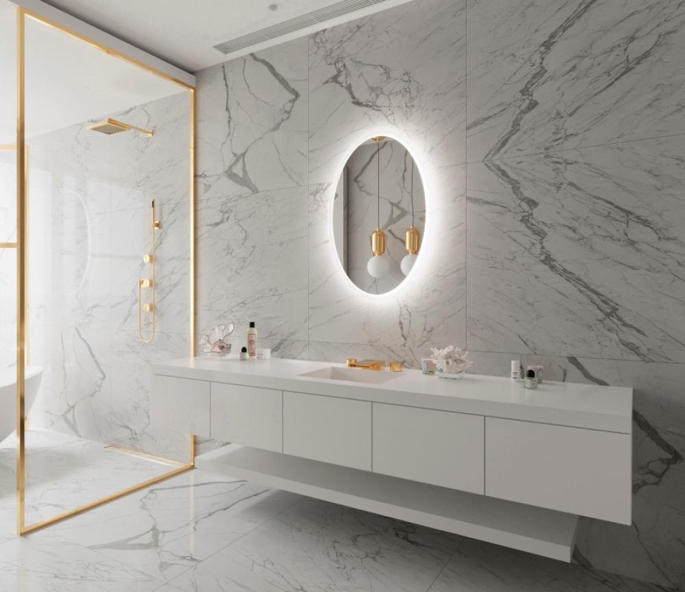Oval Backlit Mirror (Backlit, Frosted Edges)