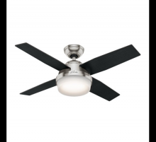 Hunter 59245 - Hunter 44 inch Dempsey Brushed Nickel Ceiling Fan with LED Light Kit and Handheld Remote