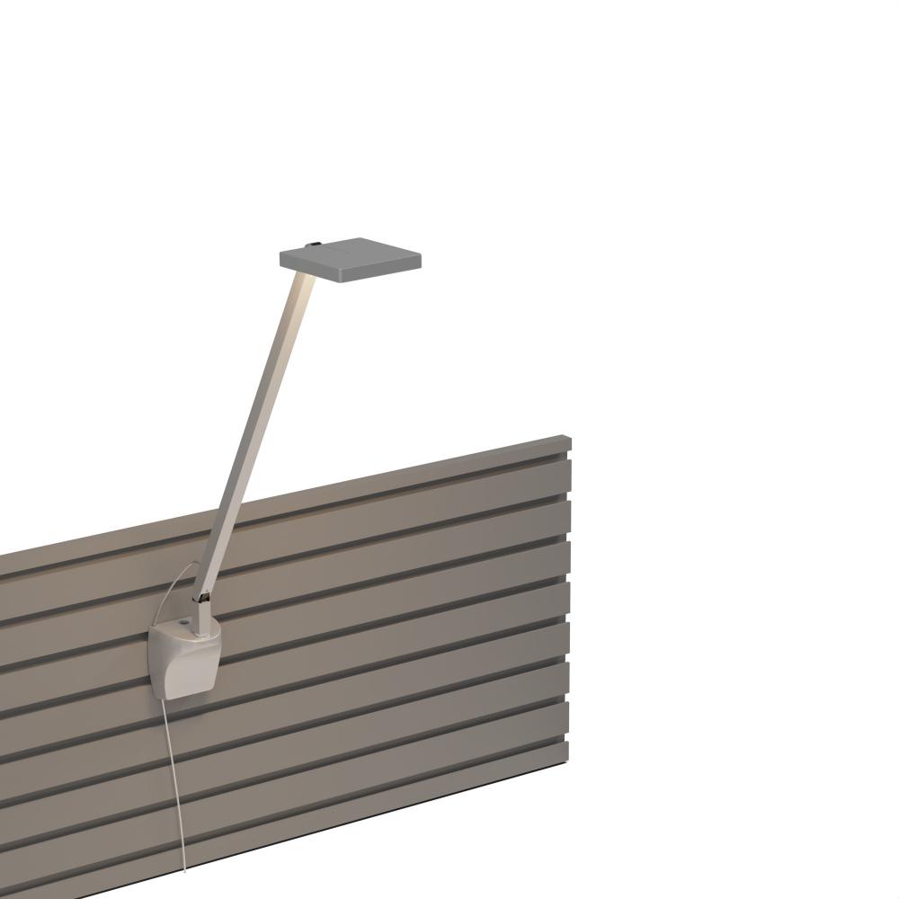 Foccacia Solo Desk Lamp (Silver) with Slatwall Mount