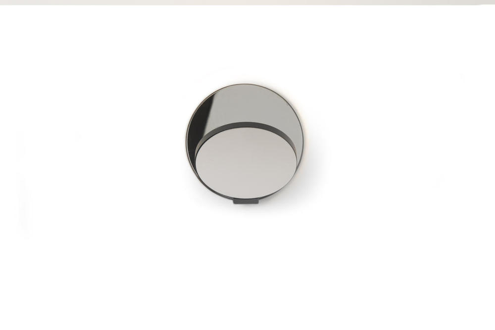 Gravy Wall Sconce - Metallic Black body, Chrome plates - Plug-in
