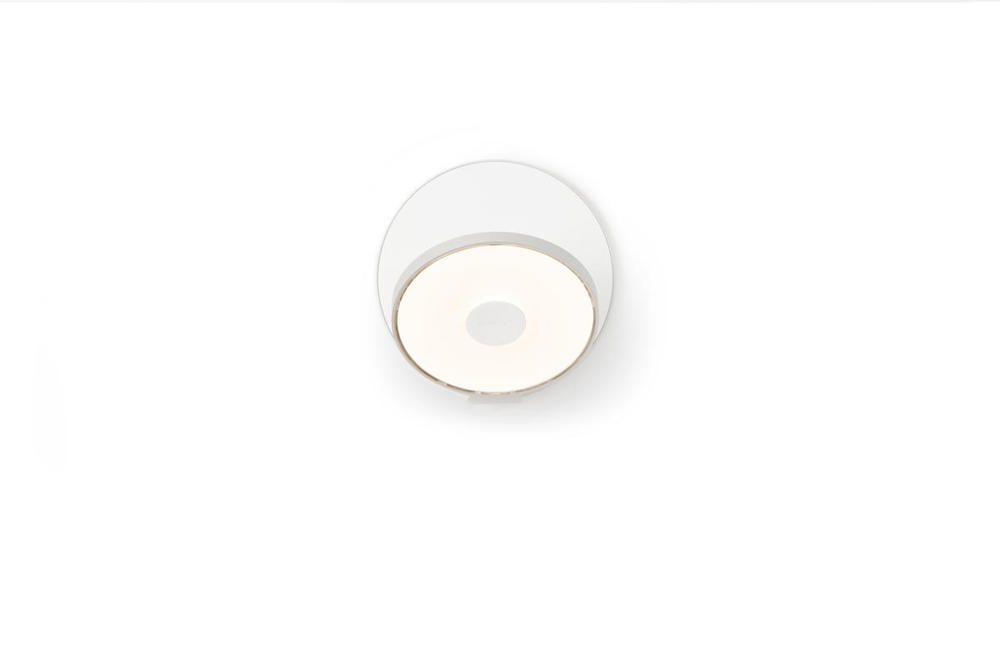Gravy Wall Sconce - Silver body, Matte White plates - Plug-in