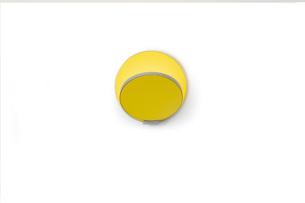 Gravy Wall Sconce - Silver body, Matte Yellow plates - Hardwire