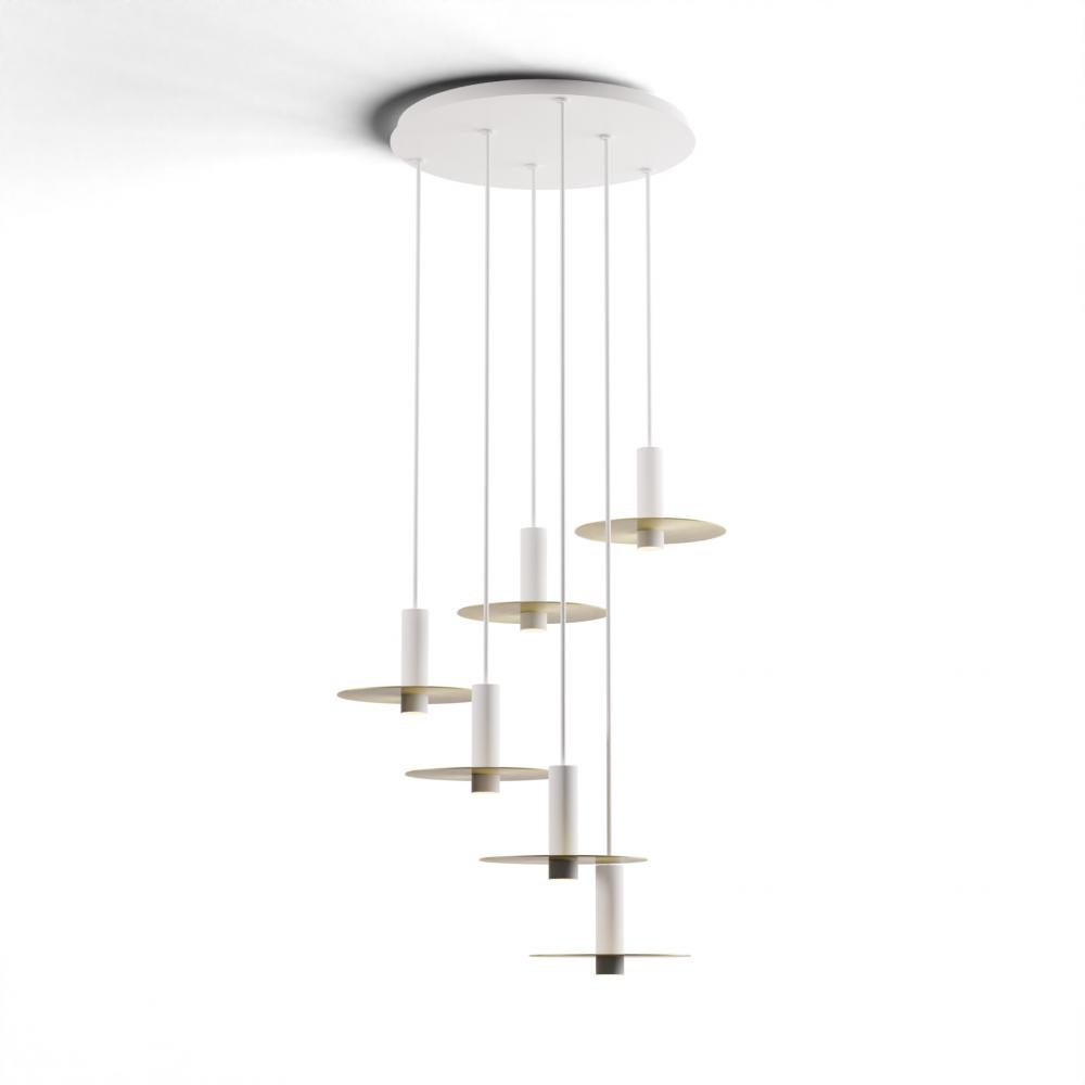 Combi Pendant 6&#34; Circular 6 Combo Matte White with Matte White Canopy
