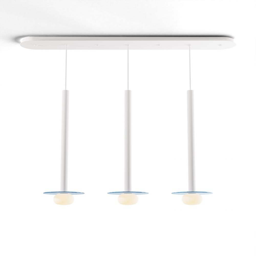Combi Pendant 24&#34; Linear 3 Combo Matte White with Matte White Canopy