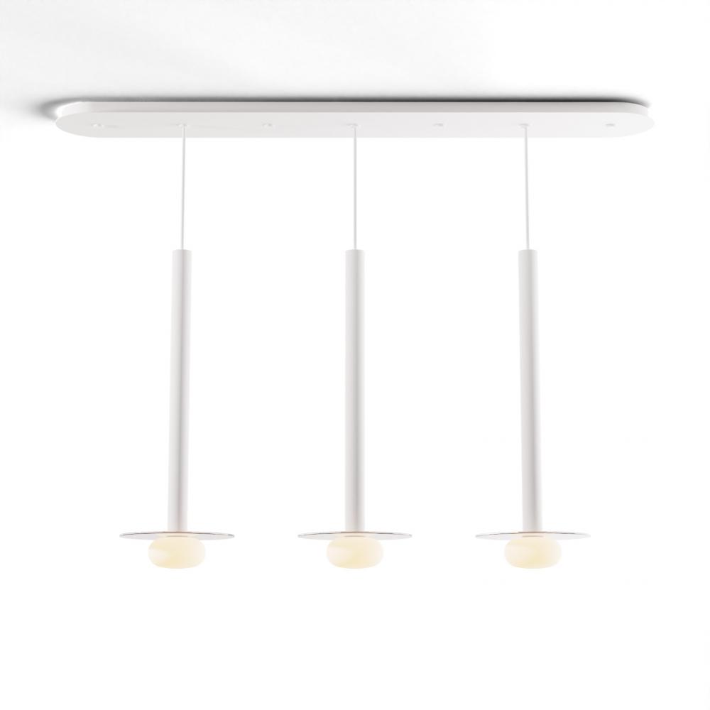 Combi Pendant 24&#34; Linear 3 Combo Matte White with Matte White Canopy