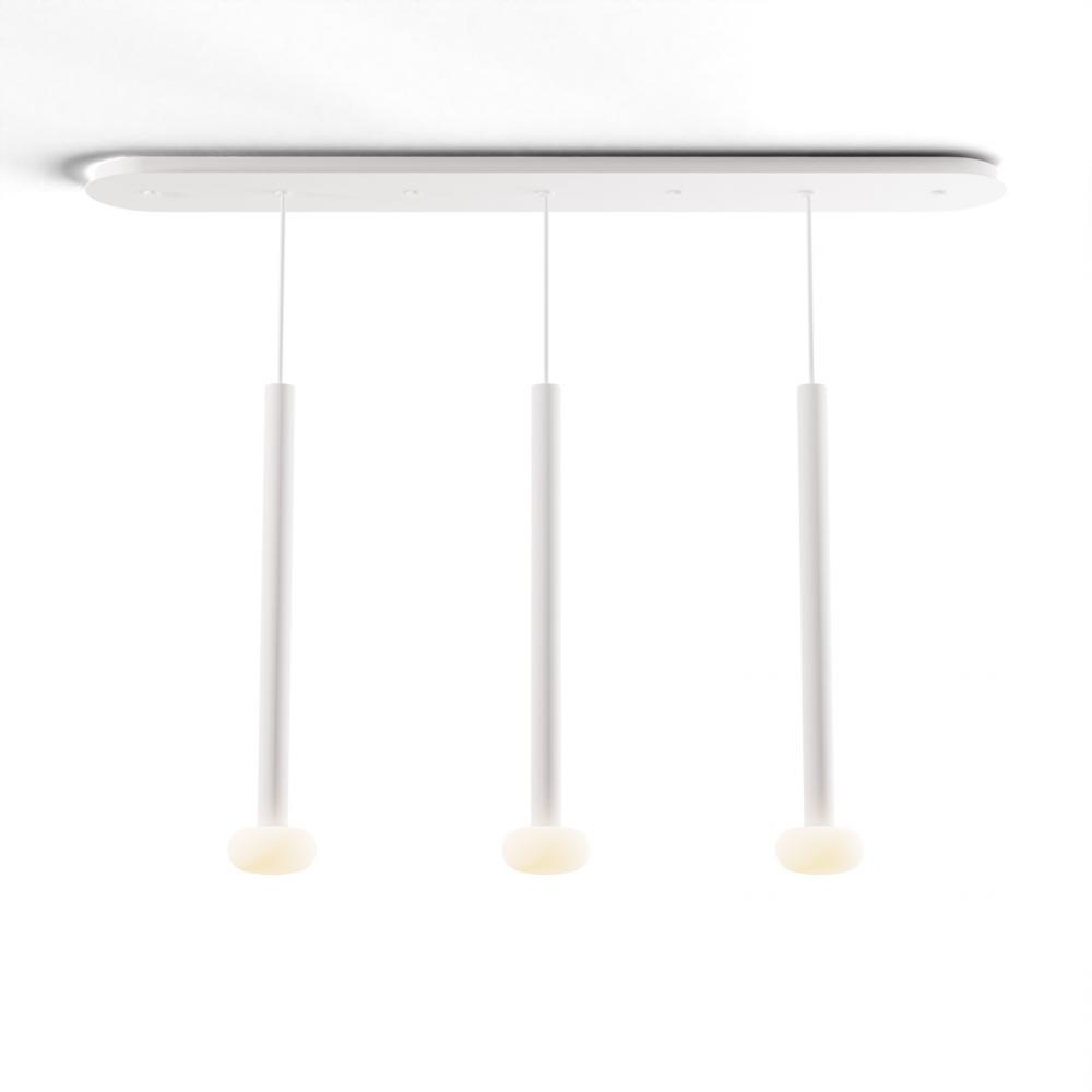 Combi Pendant 24&#34; Linear 3 Combo Matte White with Matte White Canopy