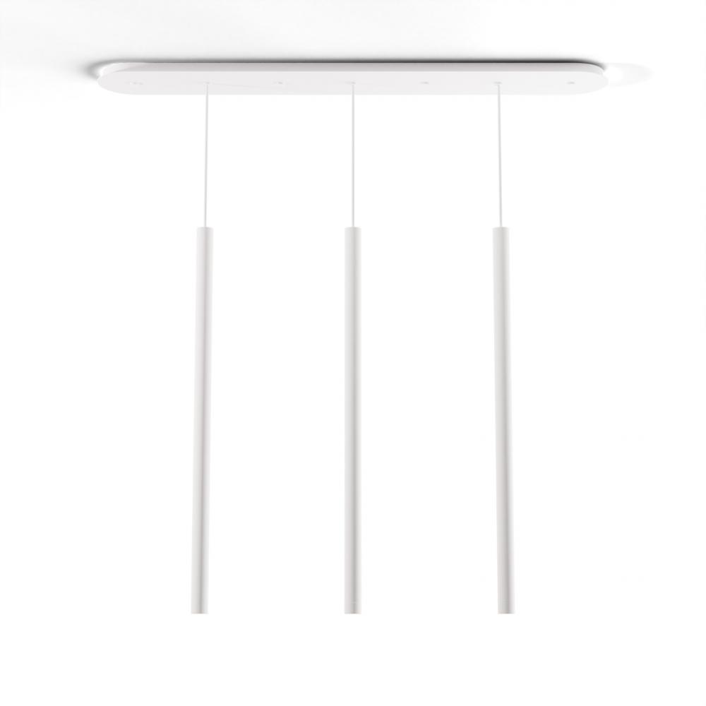 Combi Pendant 36&#34; Linear 3 Combo Matte White with Matte White Canopy
