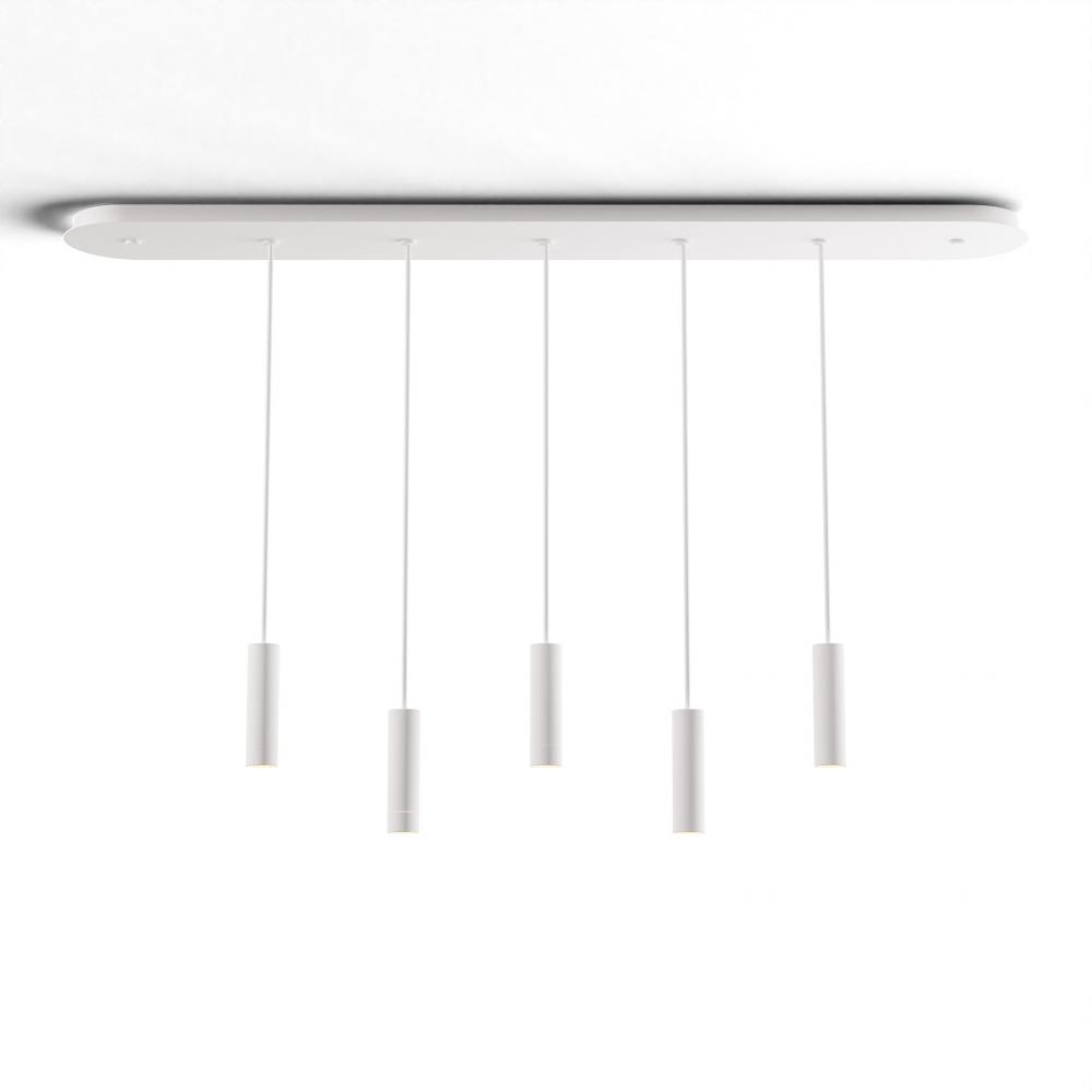 Combi Pendant 6&#34; Linear 5 Combo Matte White with Matte White Canopy
