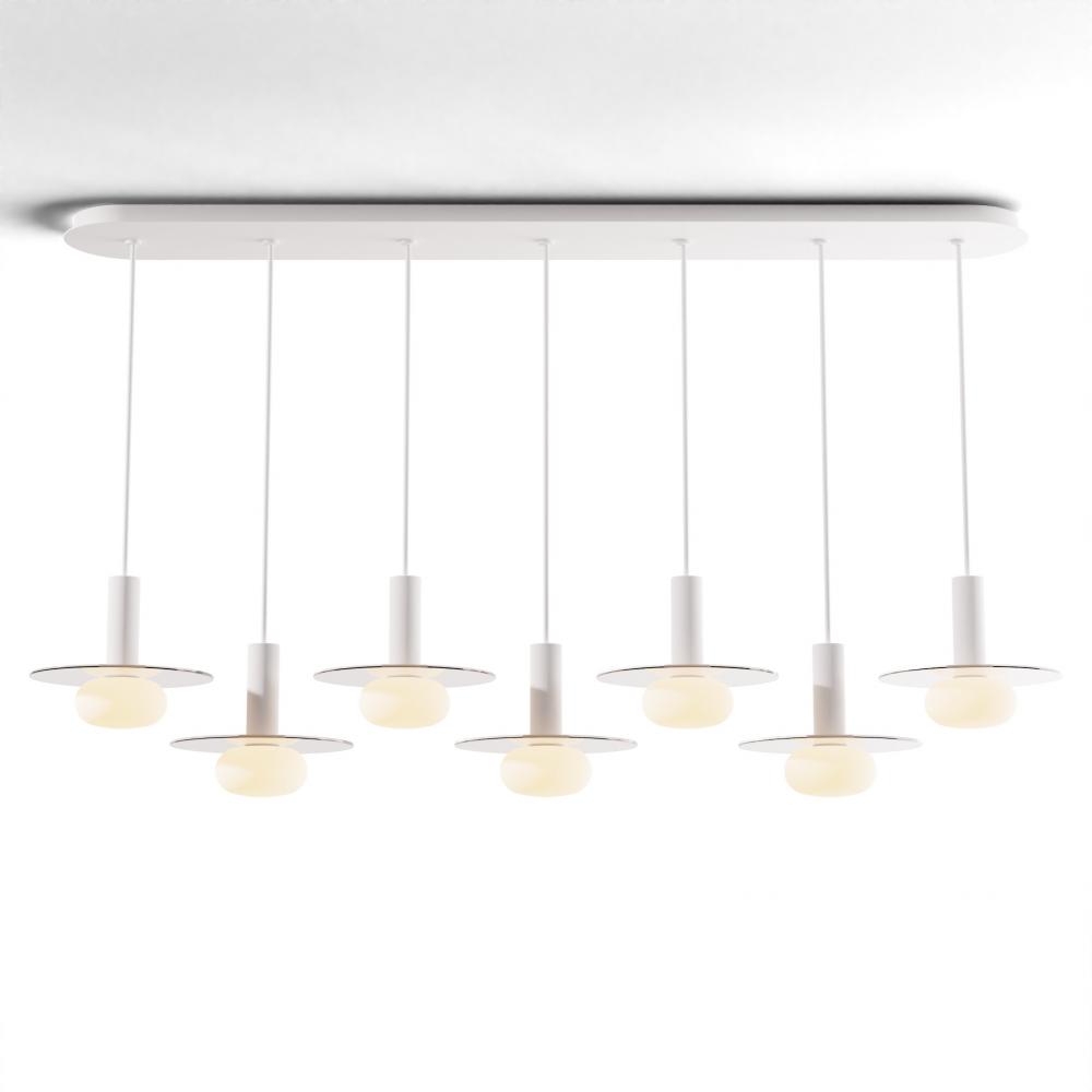 Combi Pendant 6&#34; Linear 7 Combo Matte White with Matte White Canopy