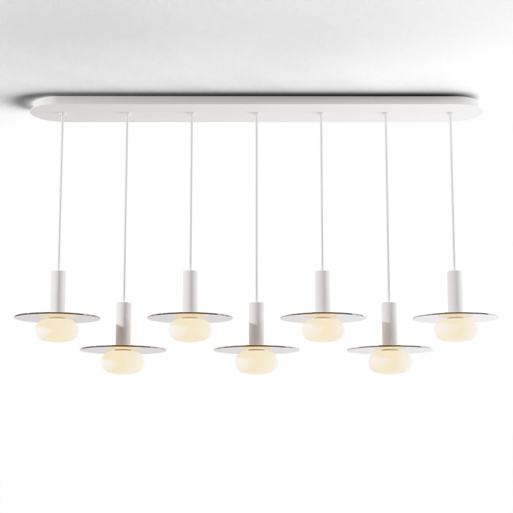 Combi Pendant 6&#34; Linear 7 Combo Matte White with Matte White Canopy