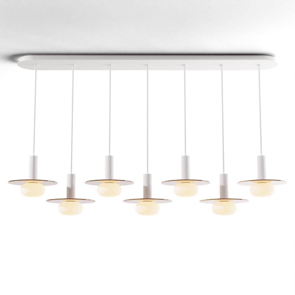 Combi Pendant 6&#34; Linear 7 Combo Matte White with Matte White Canopy