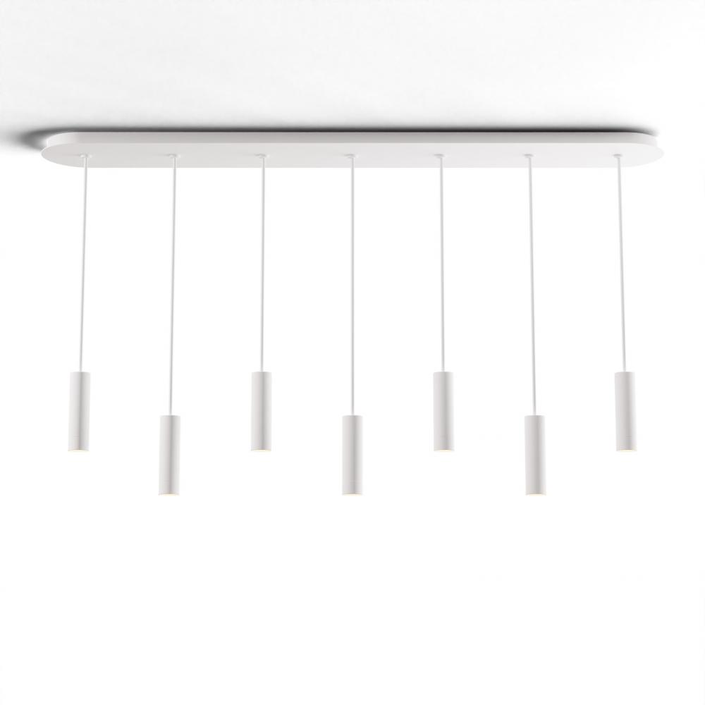 Combi Pendant 6&#34; Linear 7 Combo Matte White with Matte White Canopy