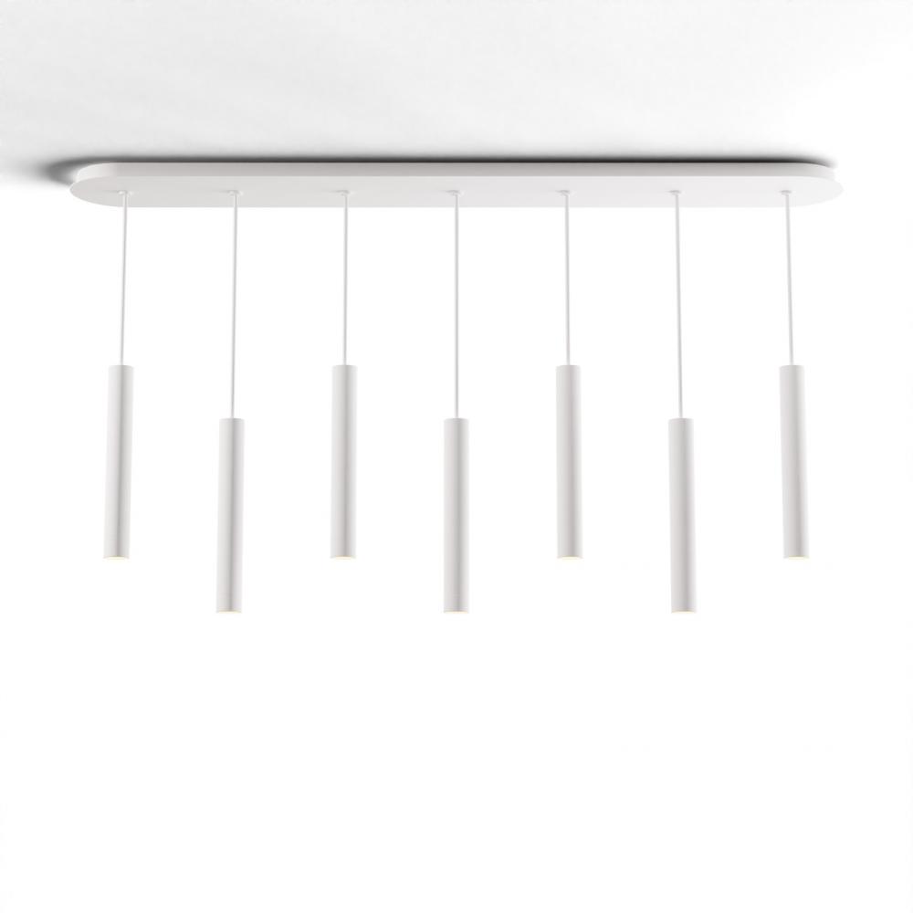Combi Pendant 12&#34; Linear 7 Combo Matte White with Matte White Canopy