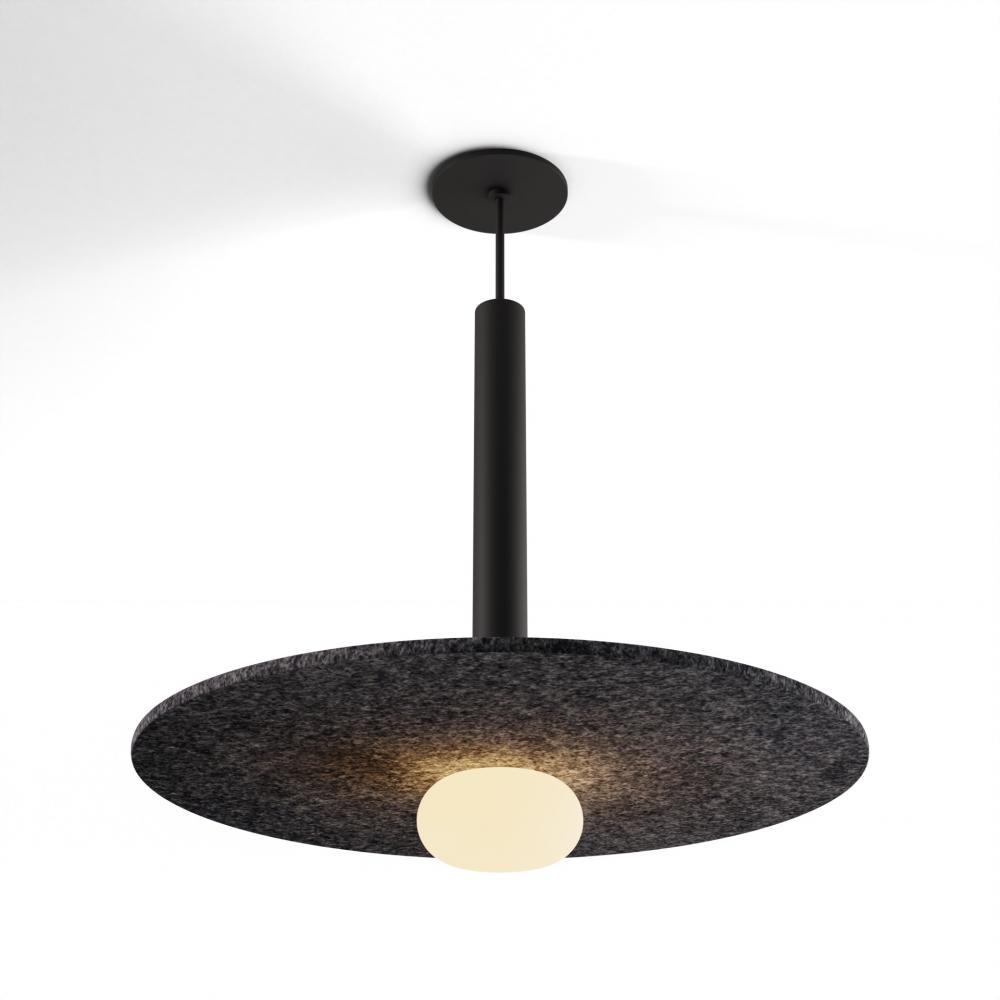 Combi Pendant 16&#34; Single Unit Matte Black with Matte Black Canopy
