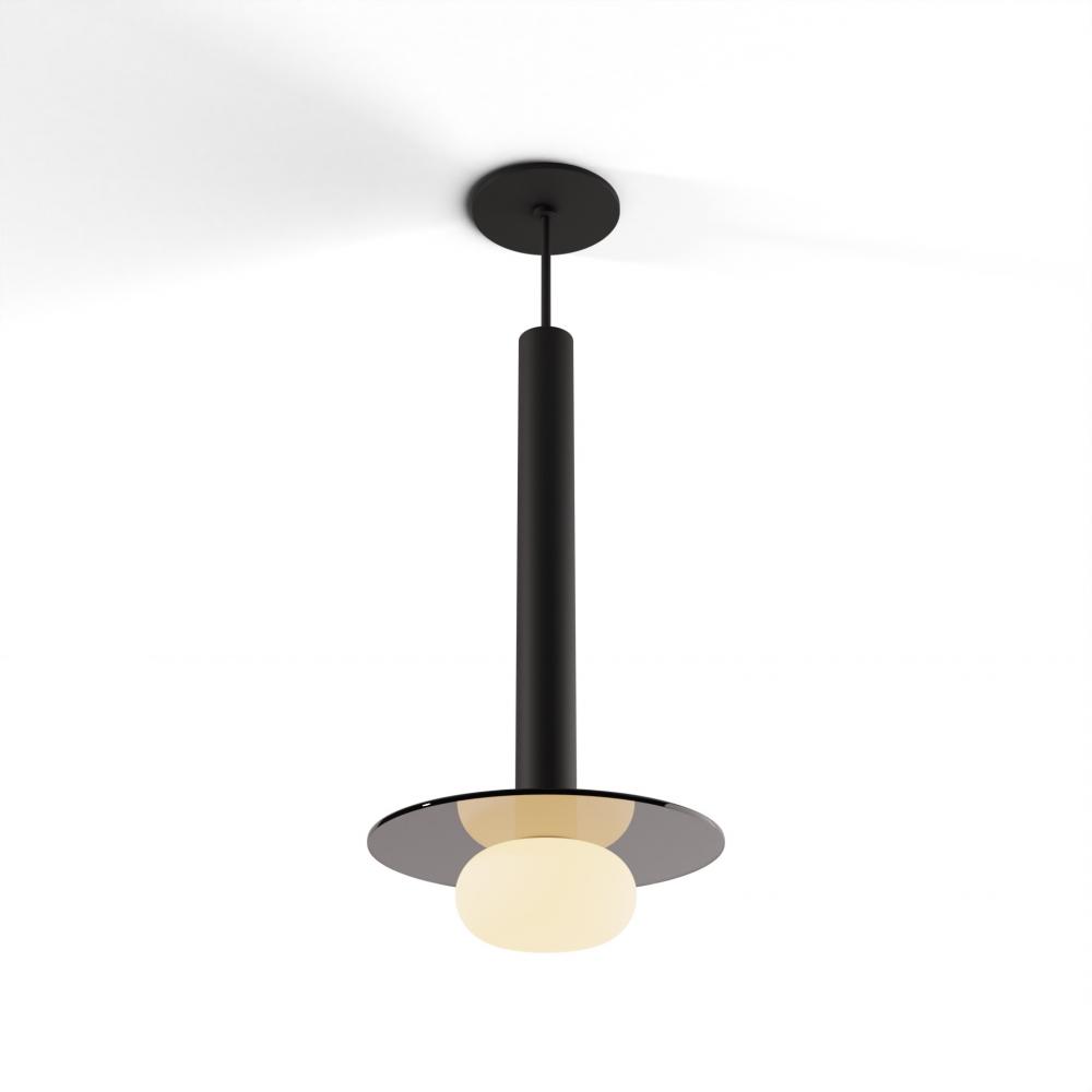 Combi Pendant 16&#34; Single Unit Matte Black with Matte Black Canopy