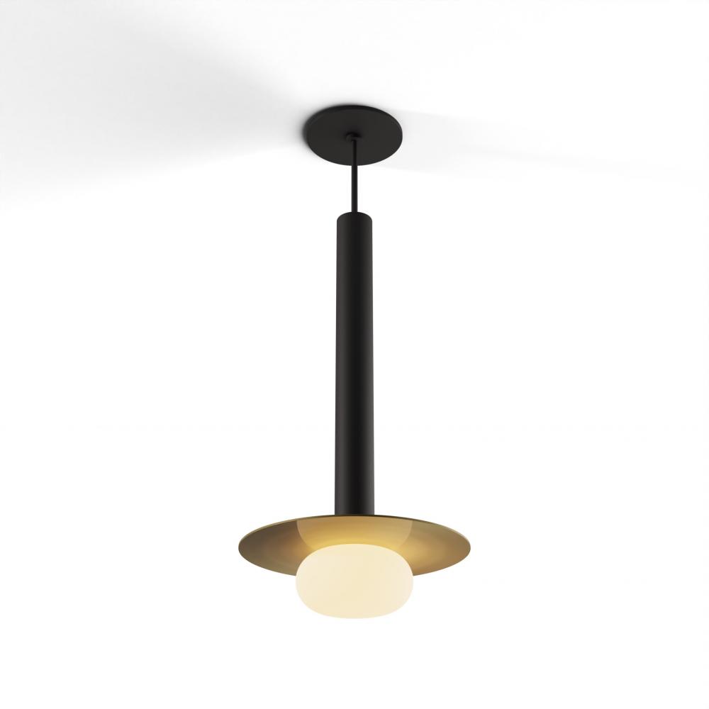 Combi Pendant 16&#34; Single Unit Matte Black with Matte Black Canopy