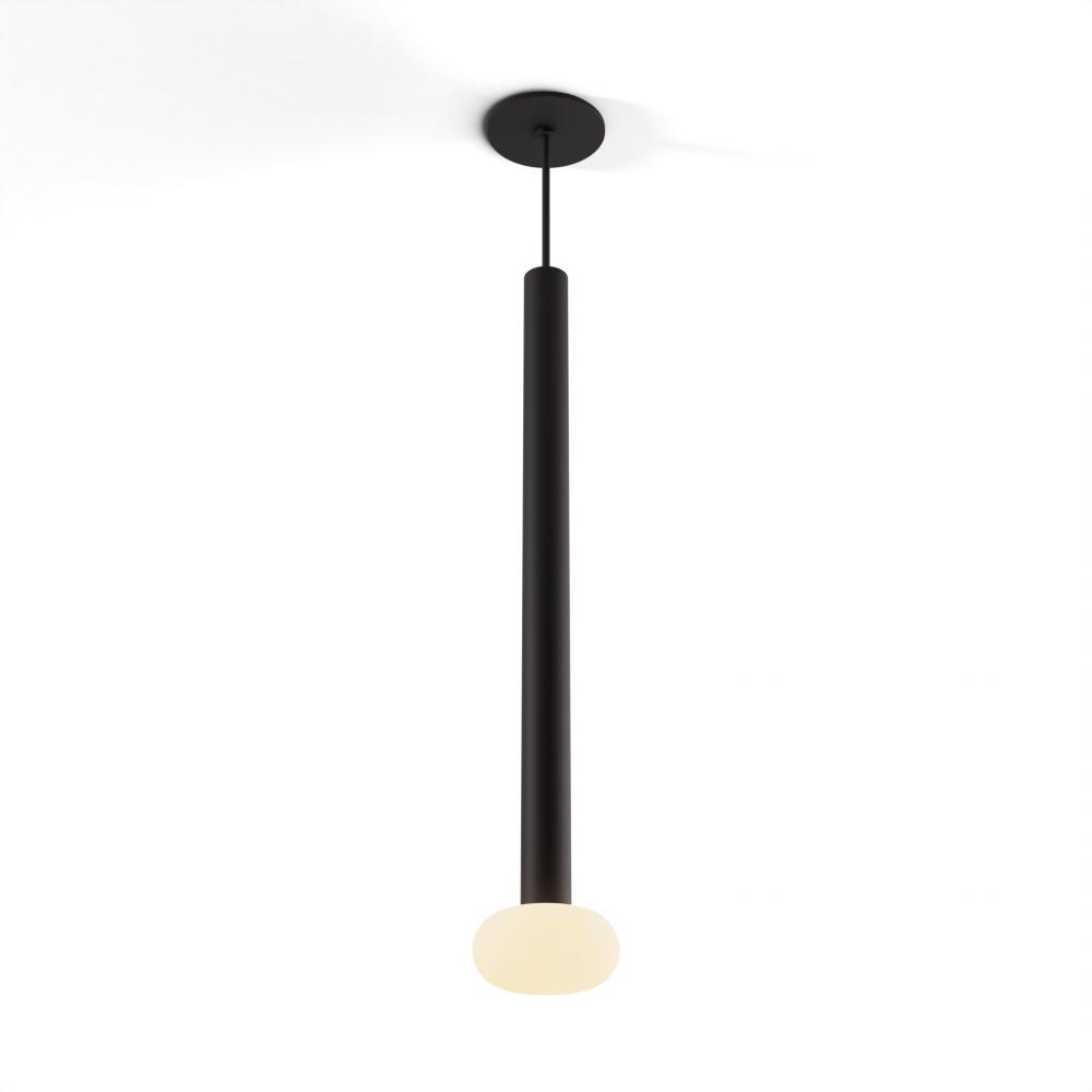 Combi Pendant 24&#34; Single Unit Matte Black with Matte Black Canopy