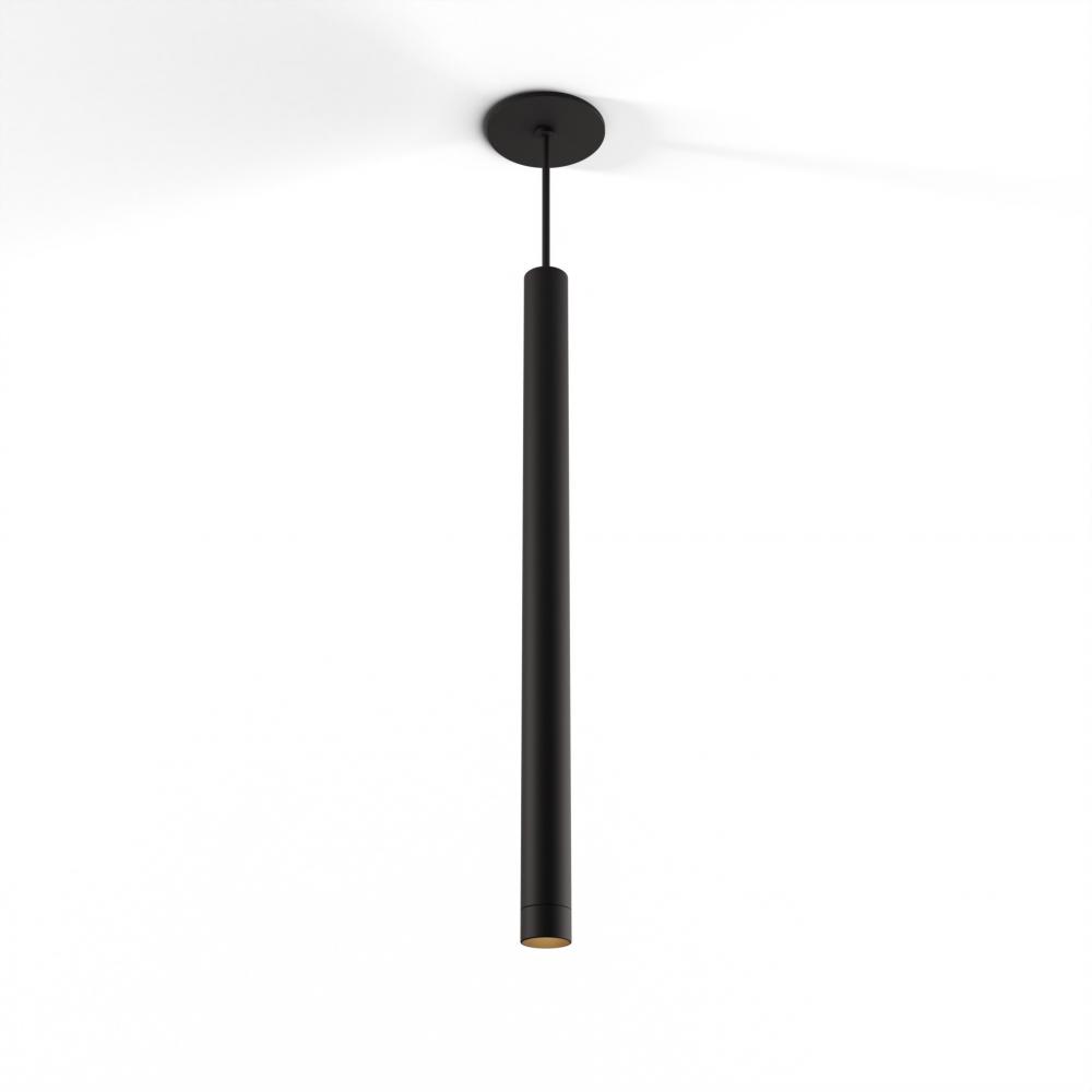 Combi Pendant 24&#34; Single Unit Matte Black with Matte Black Canopy, Suspension / Flush Mount 2-in