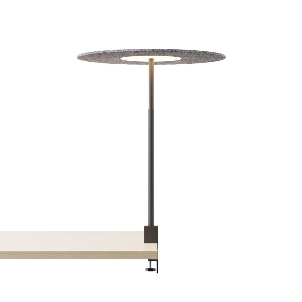 Yurei Co-Working Lamp (Matte Black) Edge Clamp with Acoustic Shade, Charcoal