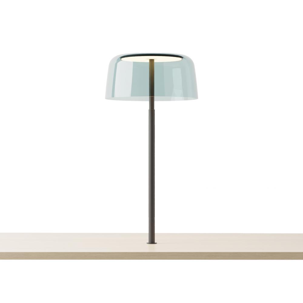 Yurei Co-Working Lamp (Matte Black) with 14&#34; Acrylic Shade, Blue
