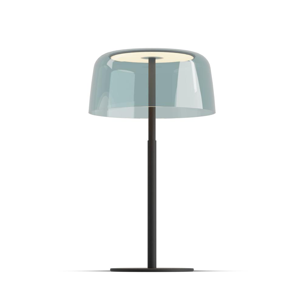 Yurei Table Lamp (Matte Black) with 14&#34; Acrylic Shade, Blue