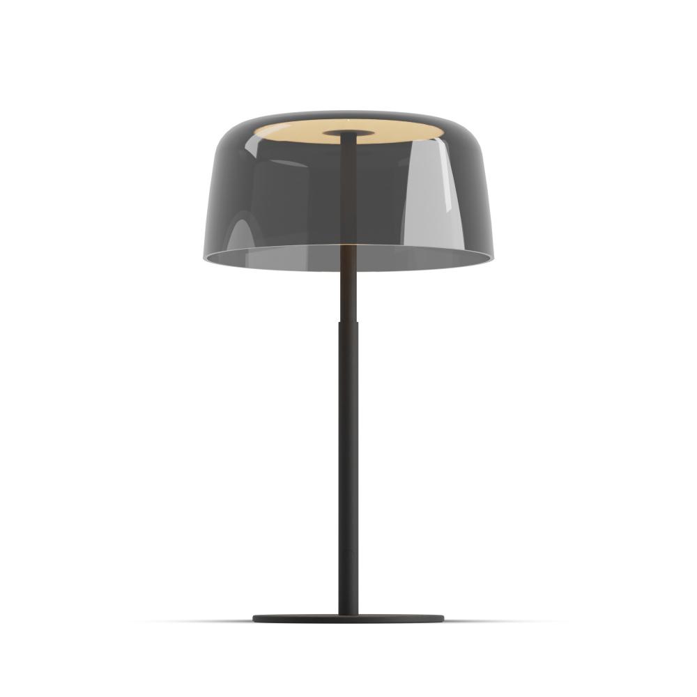 Yurei Table Lamp (Matte Black) with 14&#34; Acrylic Shade, Dark Gray