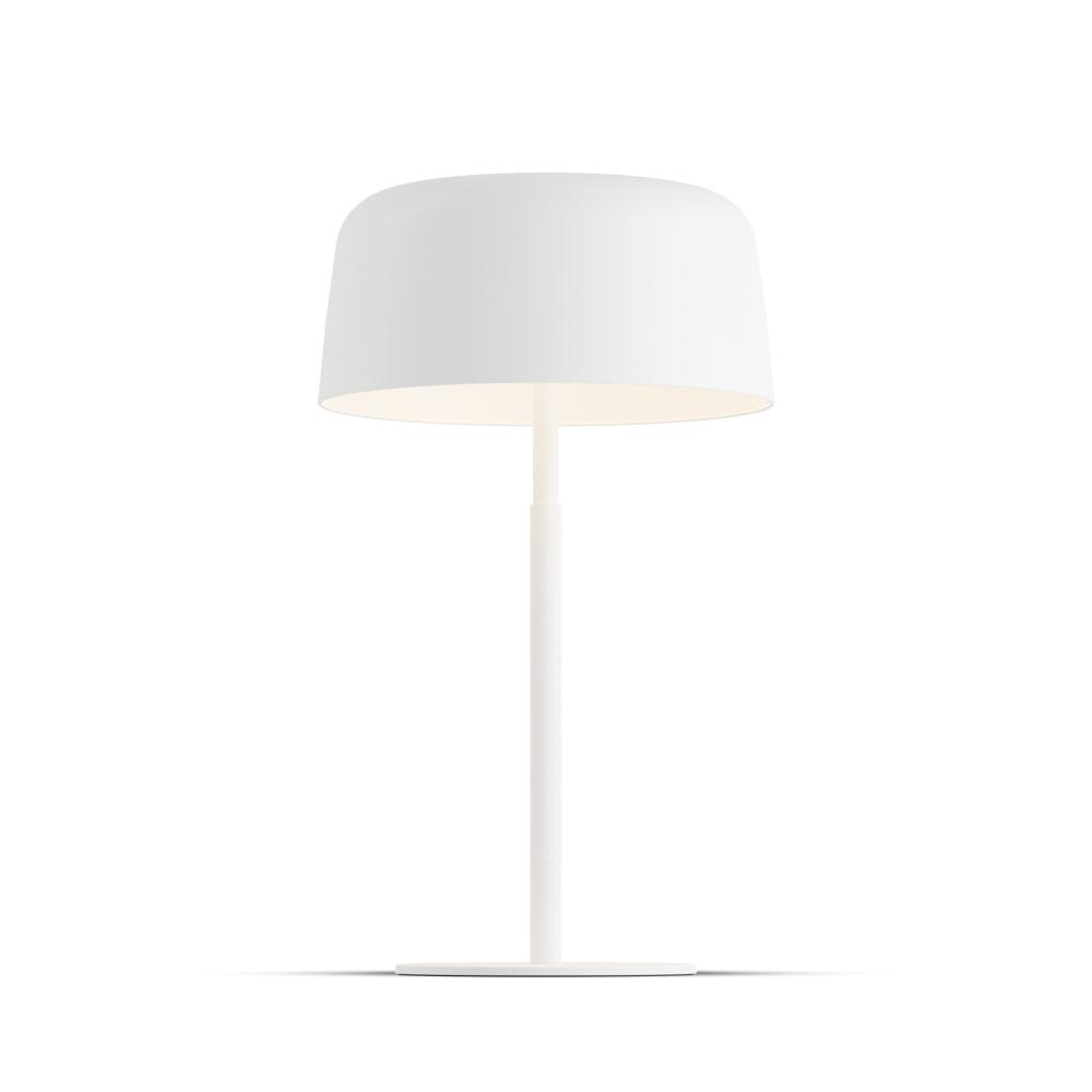 Yurei Table Lamp (Matte White) with 14&#34; Metal Shade, Matte White