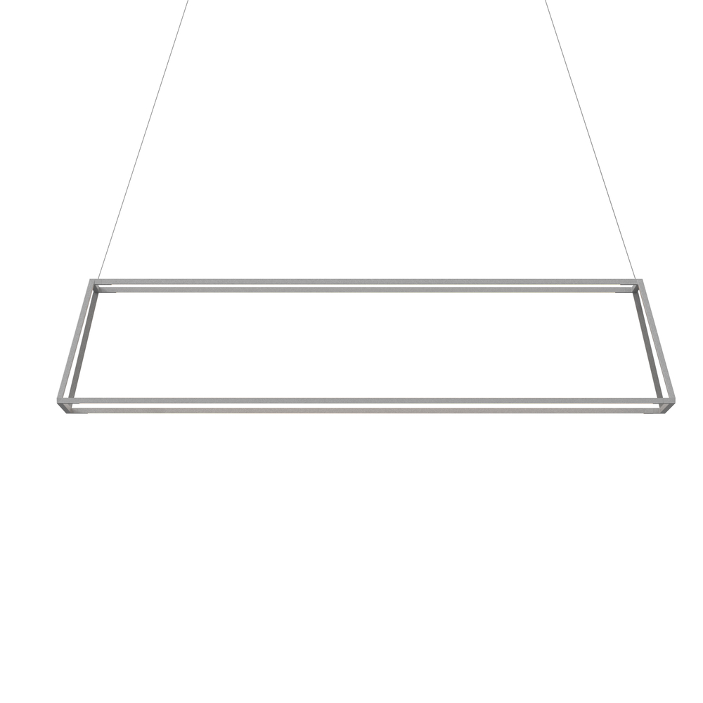 Z-Bar Pendant Rise Large Rectangle, Soft Warm, Silver, 56&#34; x 14&#34; x 12&#34;