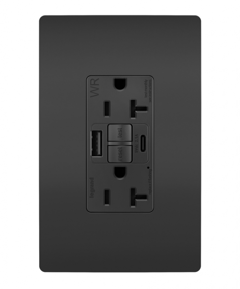 radiant Tamper-Resistant Weather-Resistant 20A Duplex Self-Test GFCI Receptacles wt SafeLock Pro