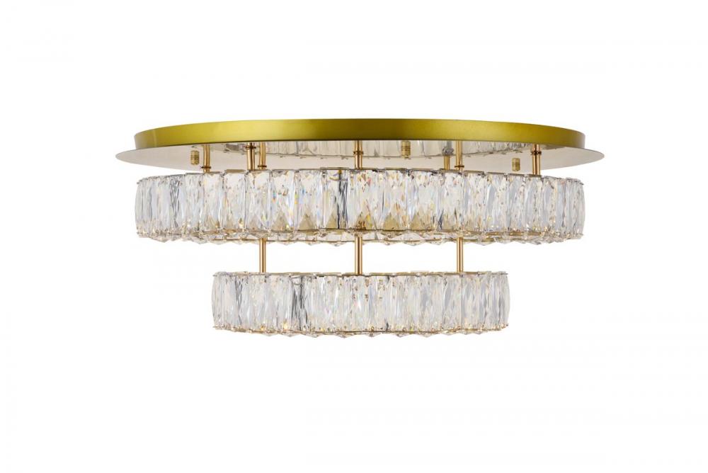 Monroe Flush D25.6&#39;&#39;H9.8&#39;&#39;LED 54W Gold